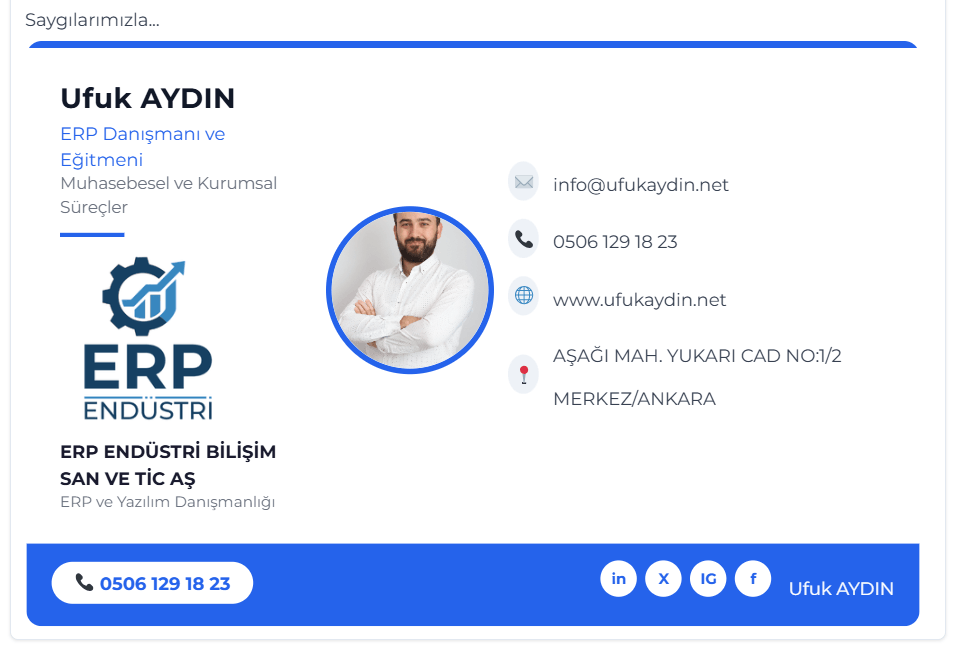 Kurumsal e-posta imzası örneği